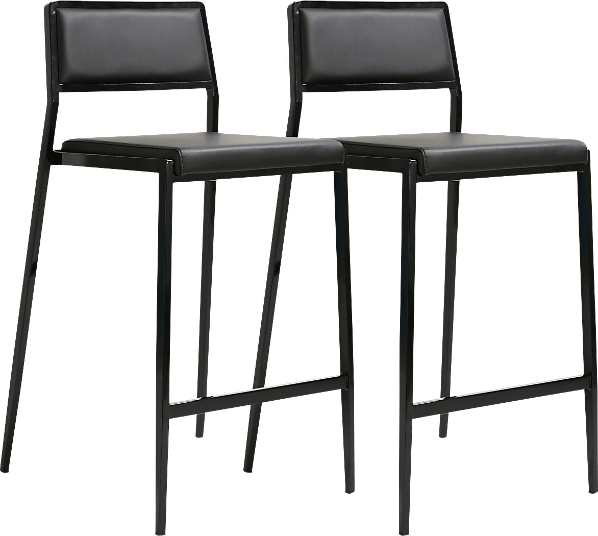 Cloudywing I Black Counter Height Stool, Set of 2
