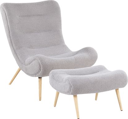 Cloueran Gray Accent Chair and Ottoman