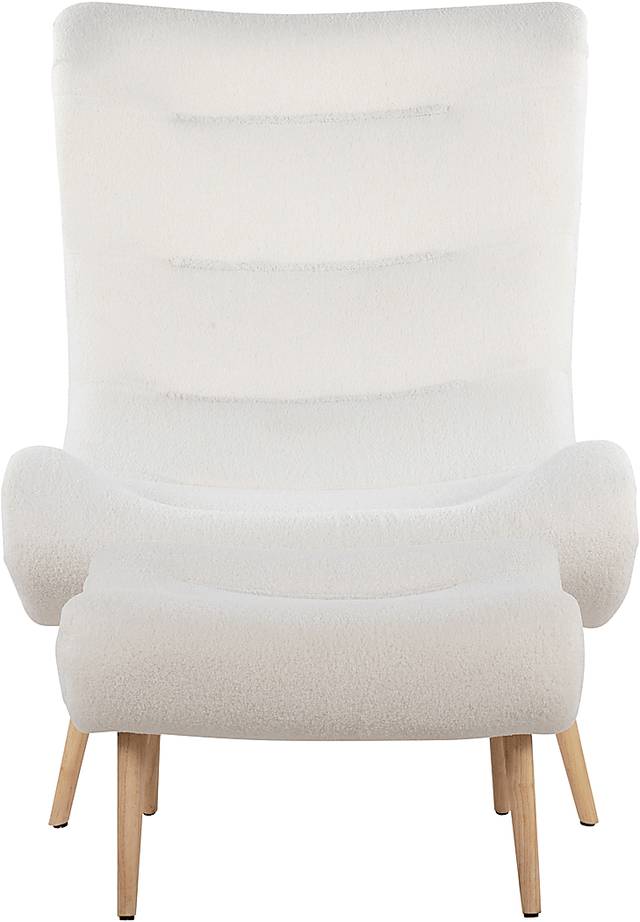 Cloueran White Accent Chair and Ottoman - Thumbnail - Image 5
