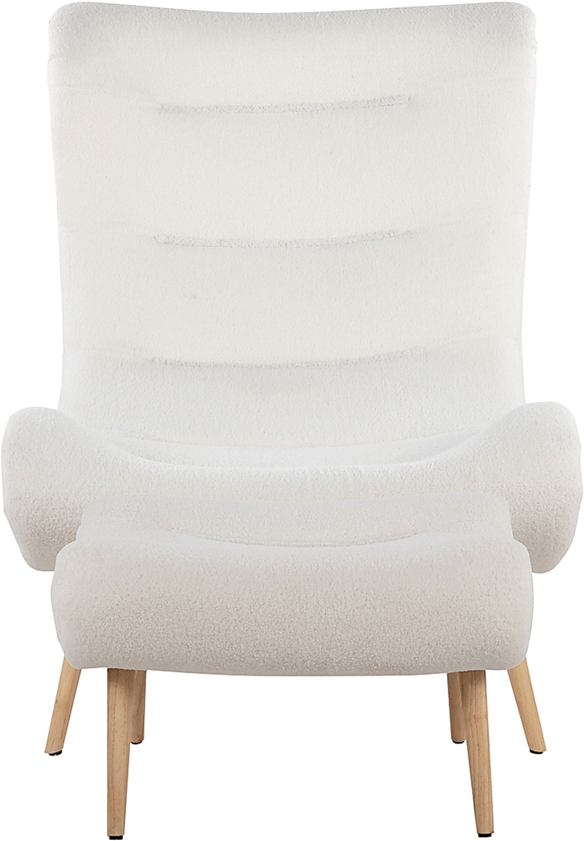 Cloueran White Accent Chair and Ottoman - Image 5
