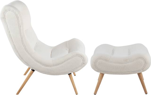 Cloueran White Accent Chair and Ottoman - Thumbnail - Image 7