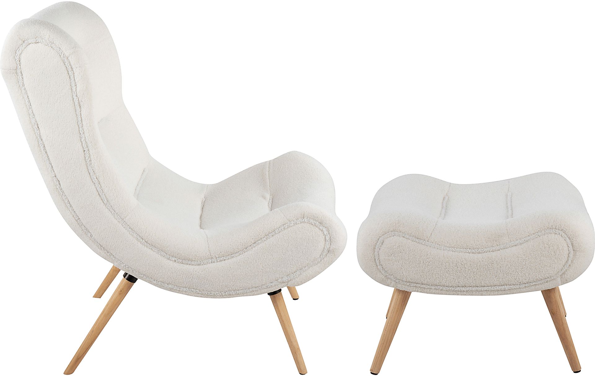 Cloueran White Accent Chair and Ottoman - Image 7