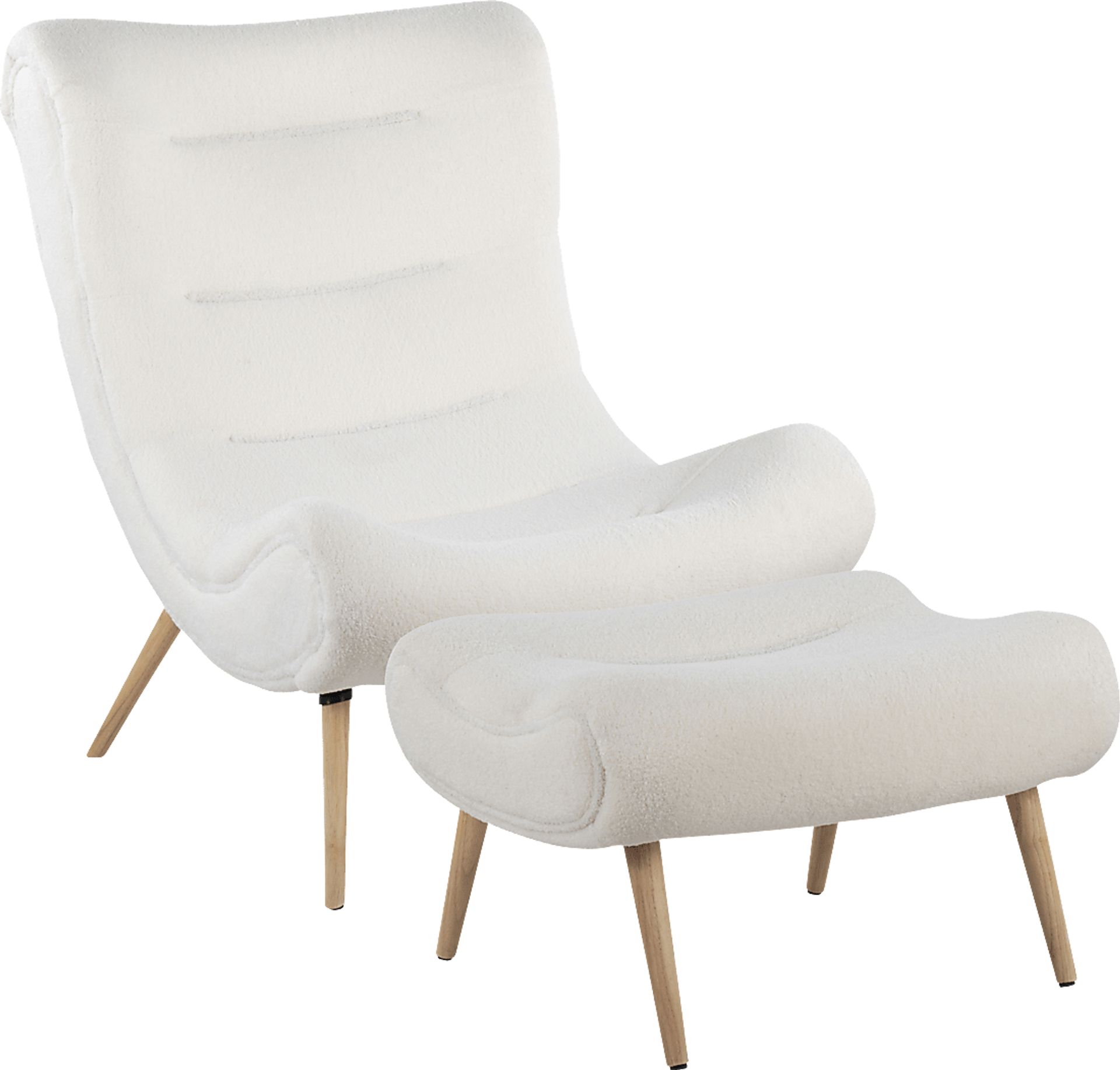 Cloueran White Accent Chair and Ottoman - Image 1