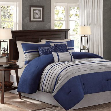 Clouet Blue 7 Pc King Comforter Set