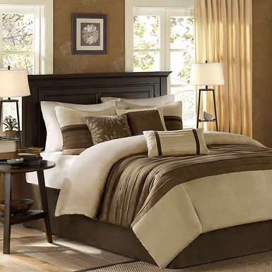 Clouet Brown 7 Pc Full Comforter Set