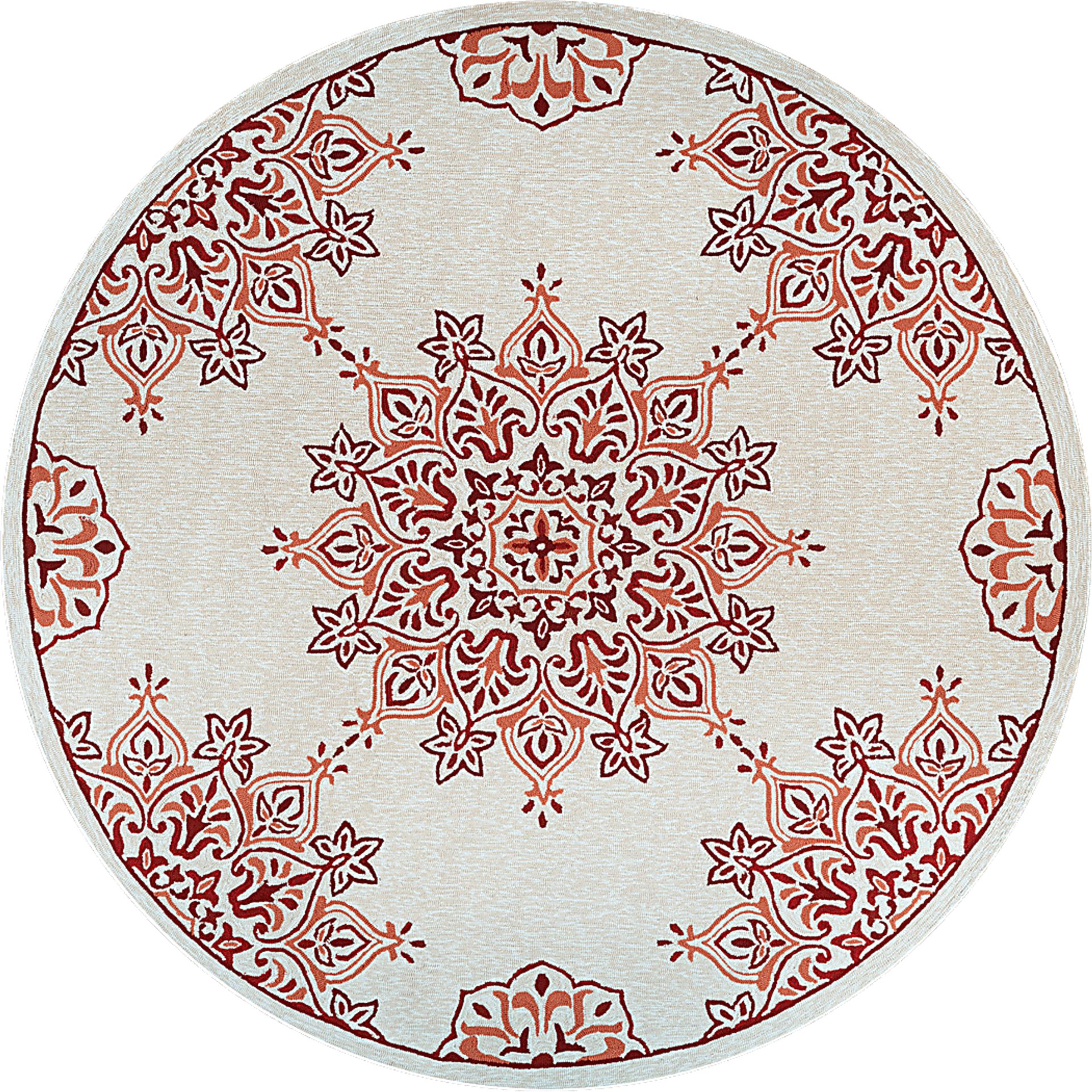 Clova Red 7'10 Indoor/Outdoor Round Rug - Image 1