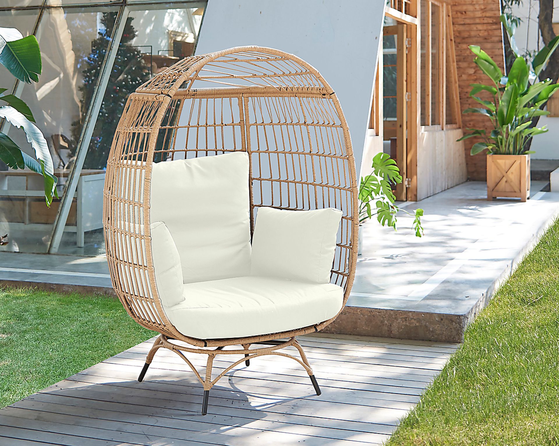 Clovehitch Cream Egg Chair - Image 2