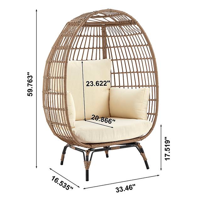 Clovehitch Cream Egg Chair - Thumbnail - Image 3