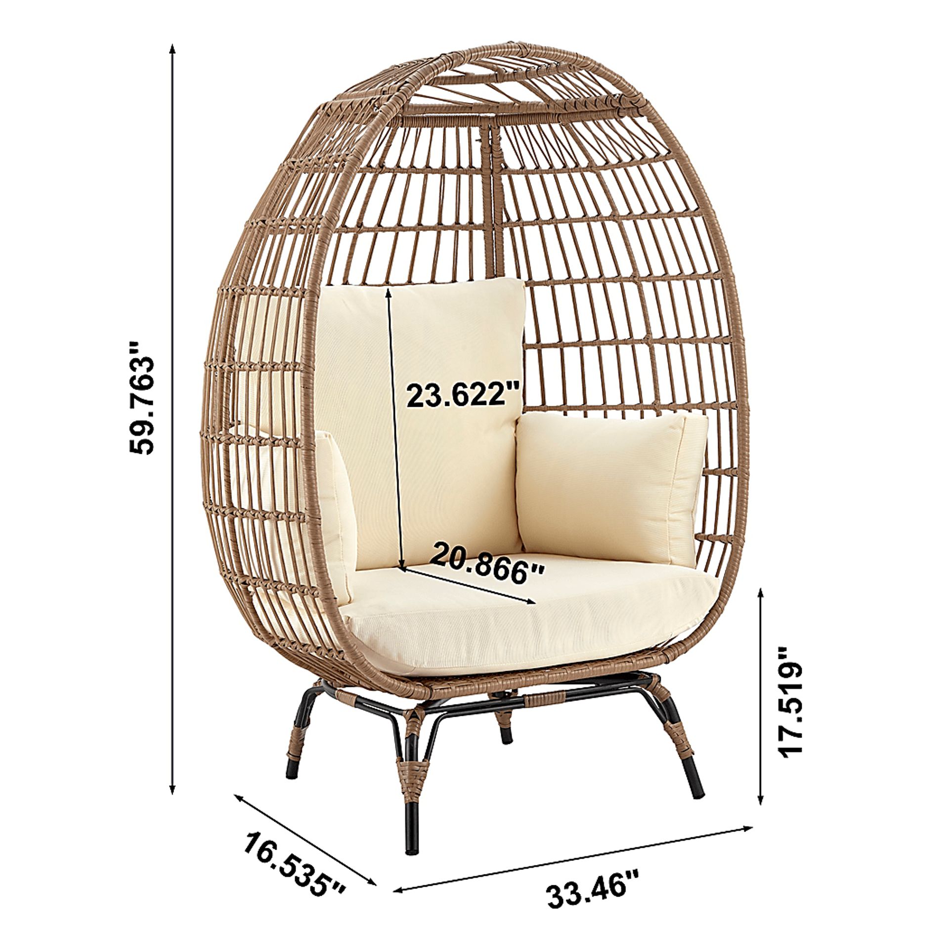 Clovehitch Cream Egg Chair - Image 3