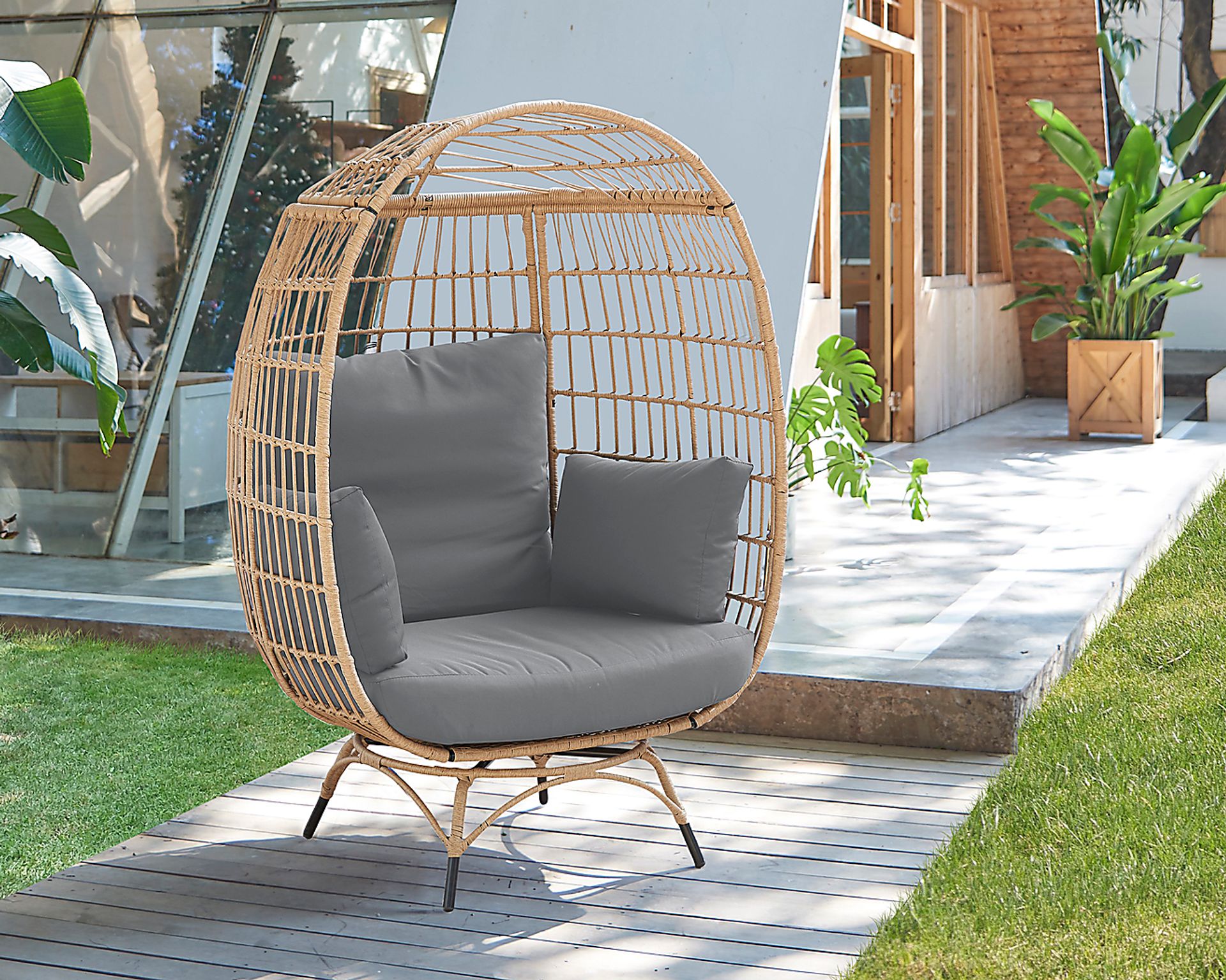 Clovehitch Gray Egg Chair - Image 2