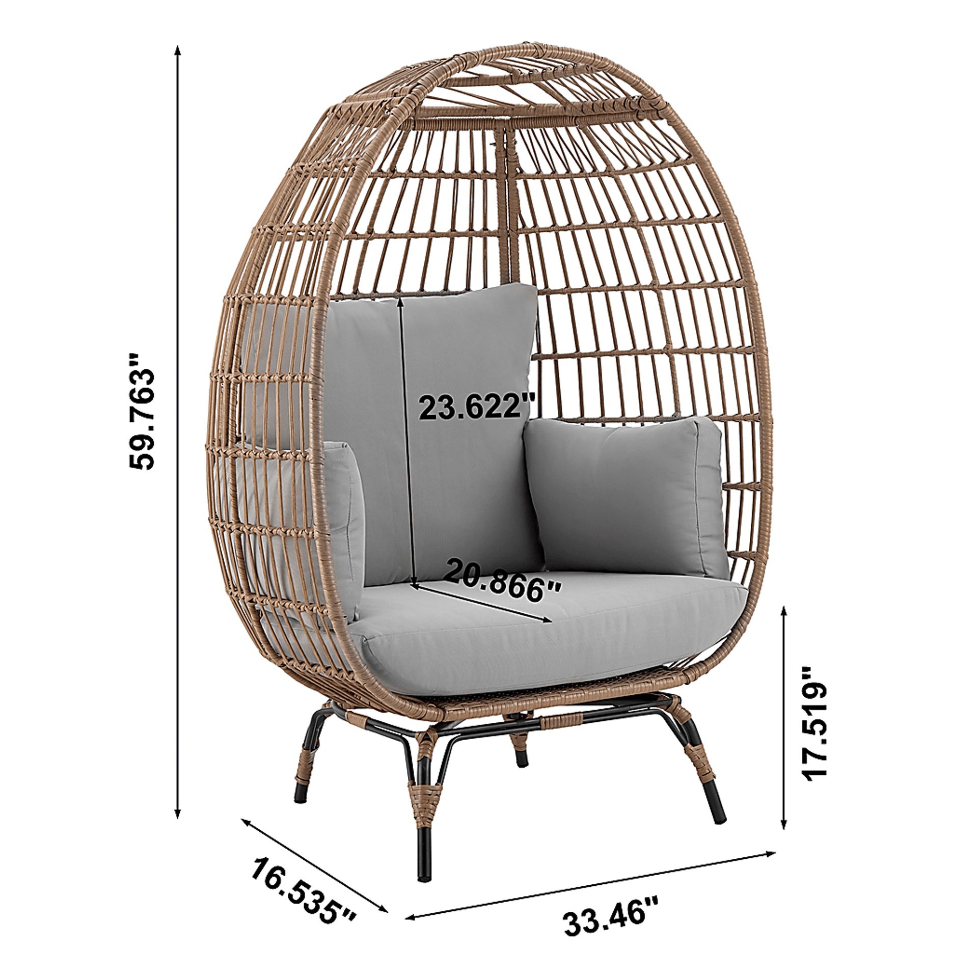 Clovehitch Gray Egg Chair - Image 3
