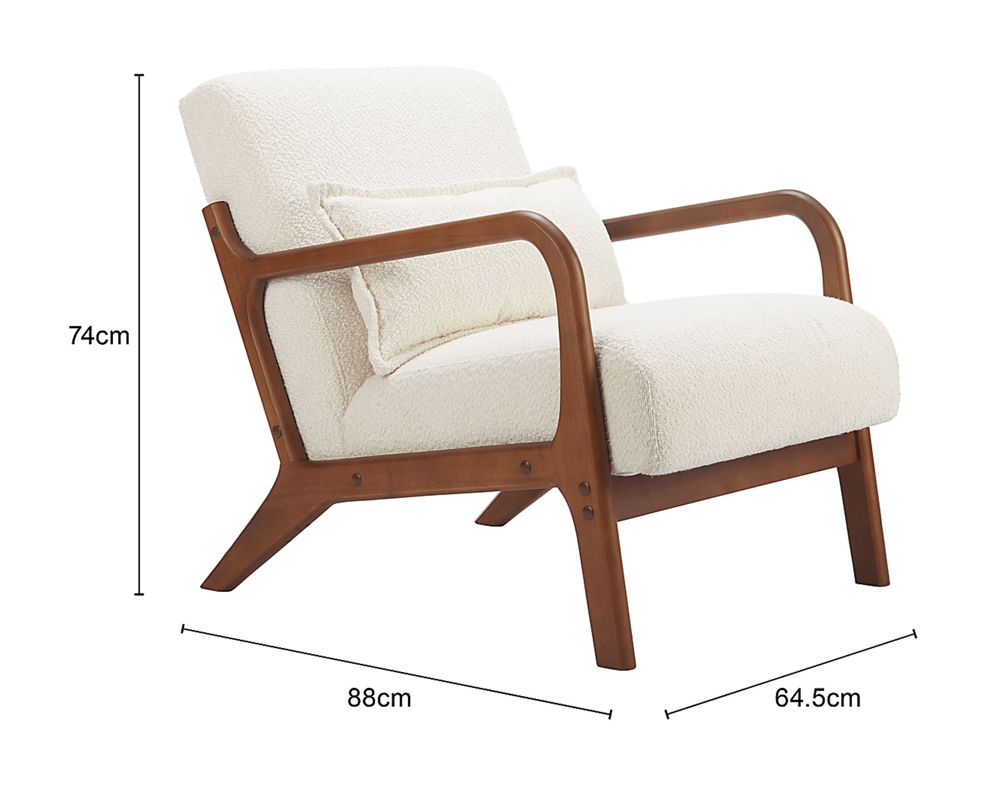 Clovelia White Accent Chair - Image 3