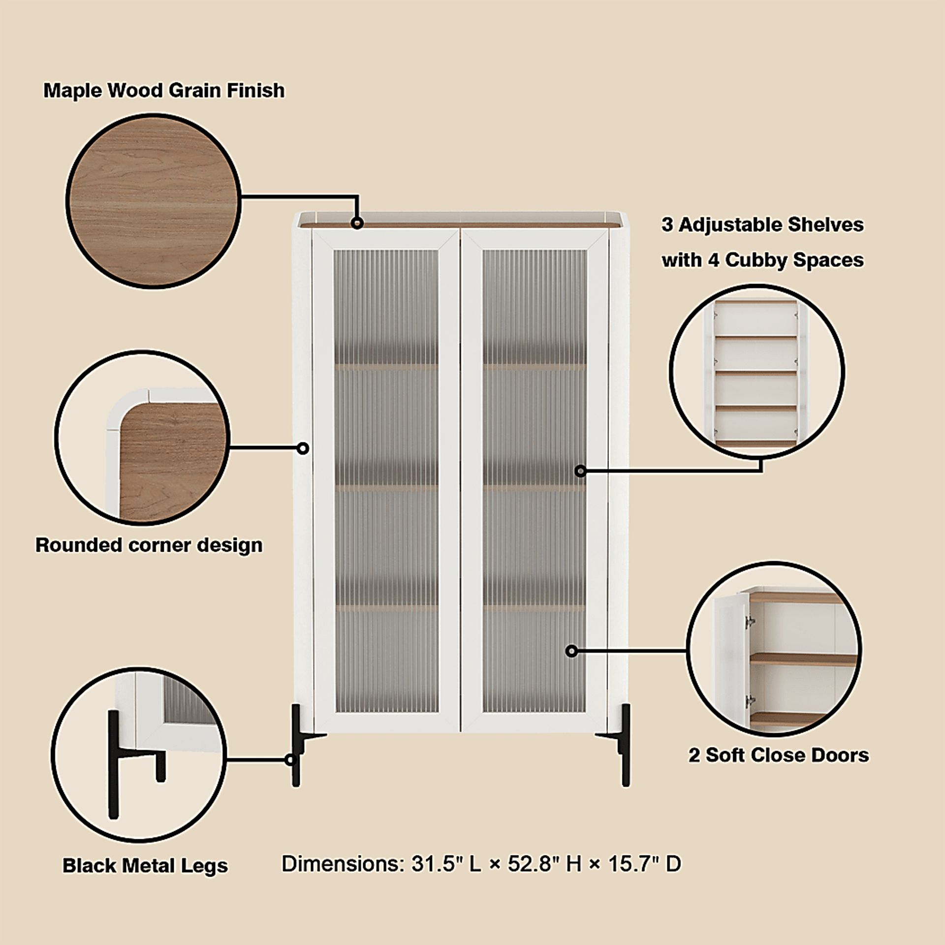 Cloverdaley Off-White Decor Cabinet - Image 6