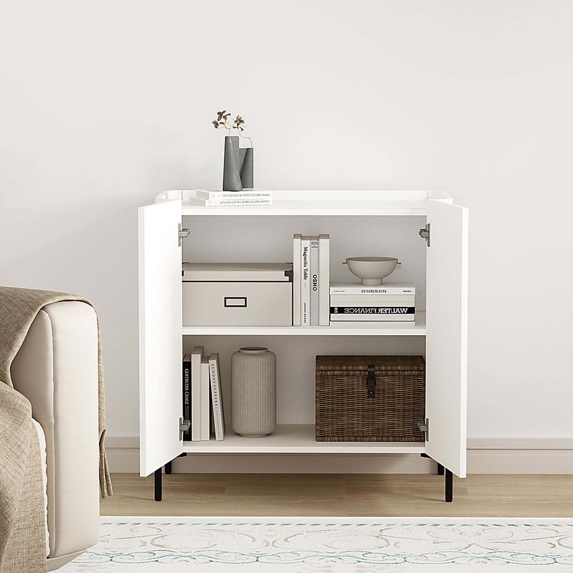 Cloverdaley White Accent Cabinet - Image 3