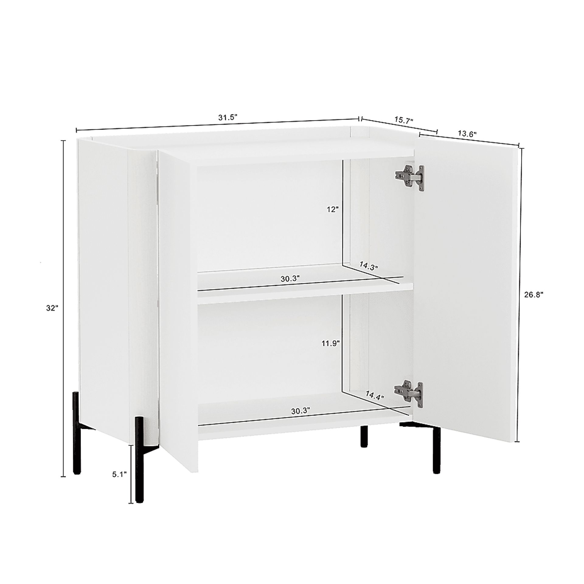 Cloverdaley White Accent Cabinet - Image 5
