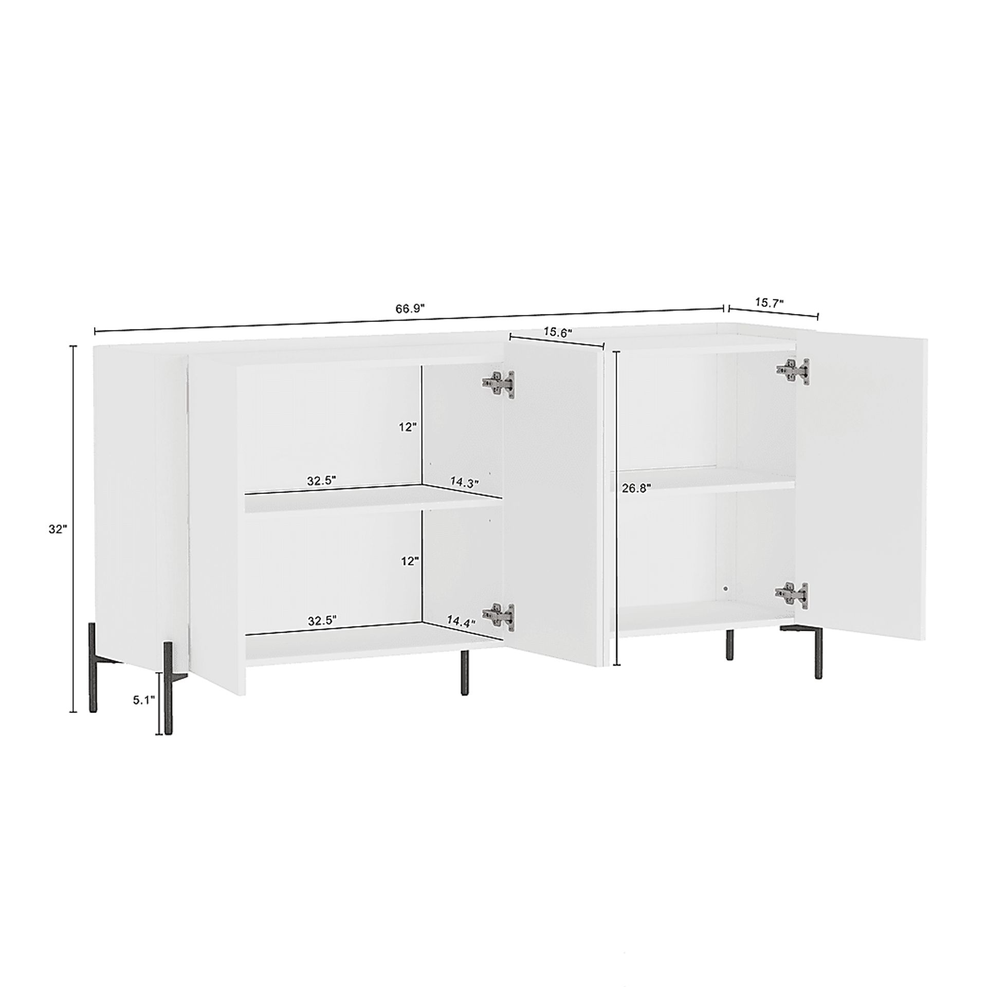 Cloverdaley White Sideboard - Image 5