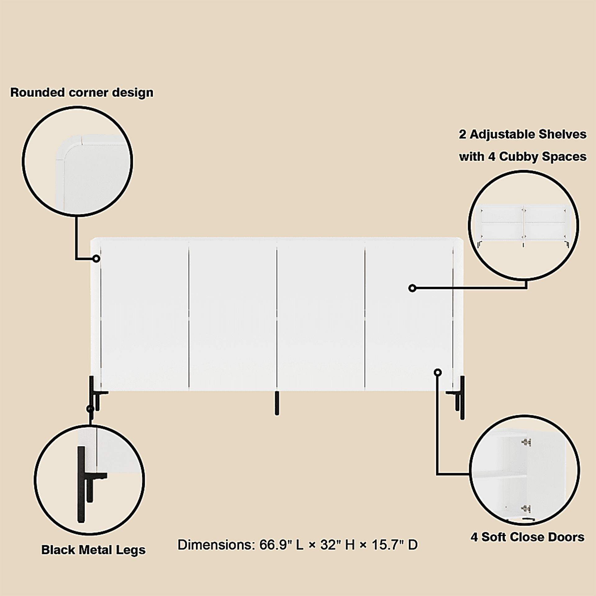 Cloverdaley White Sideboard - Image 6