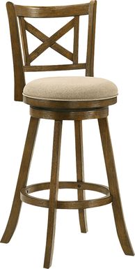 Cloverprises Beige Swivel Barstool