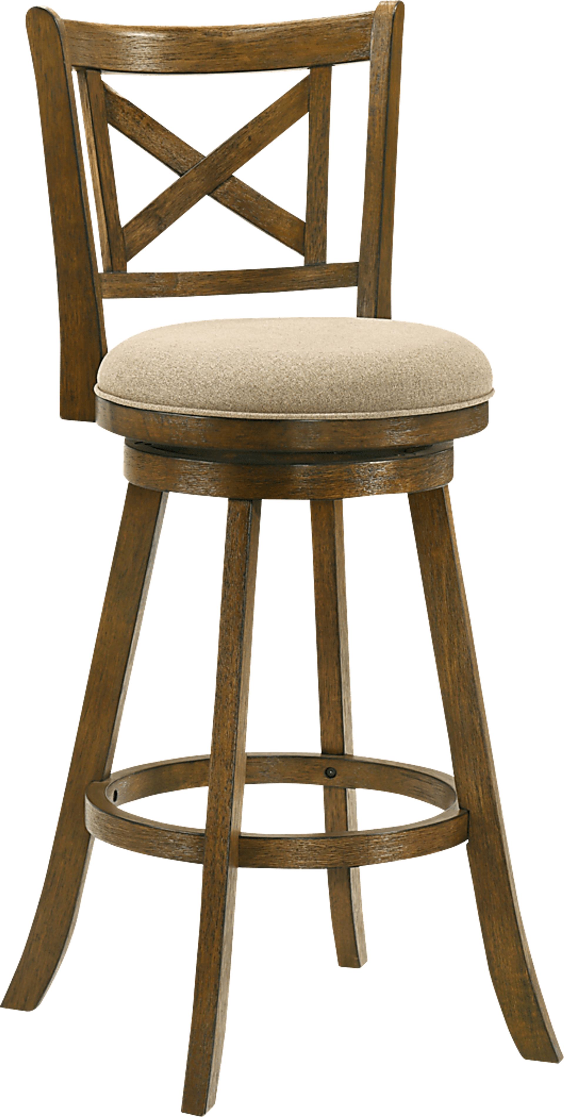 Cloverprises Beige Swivel Barstool - Image 1
