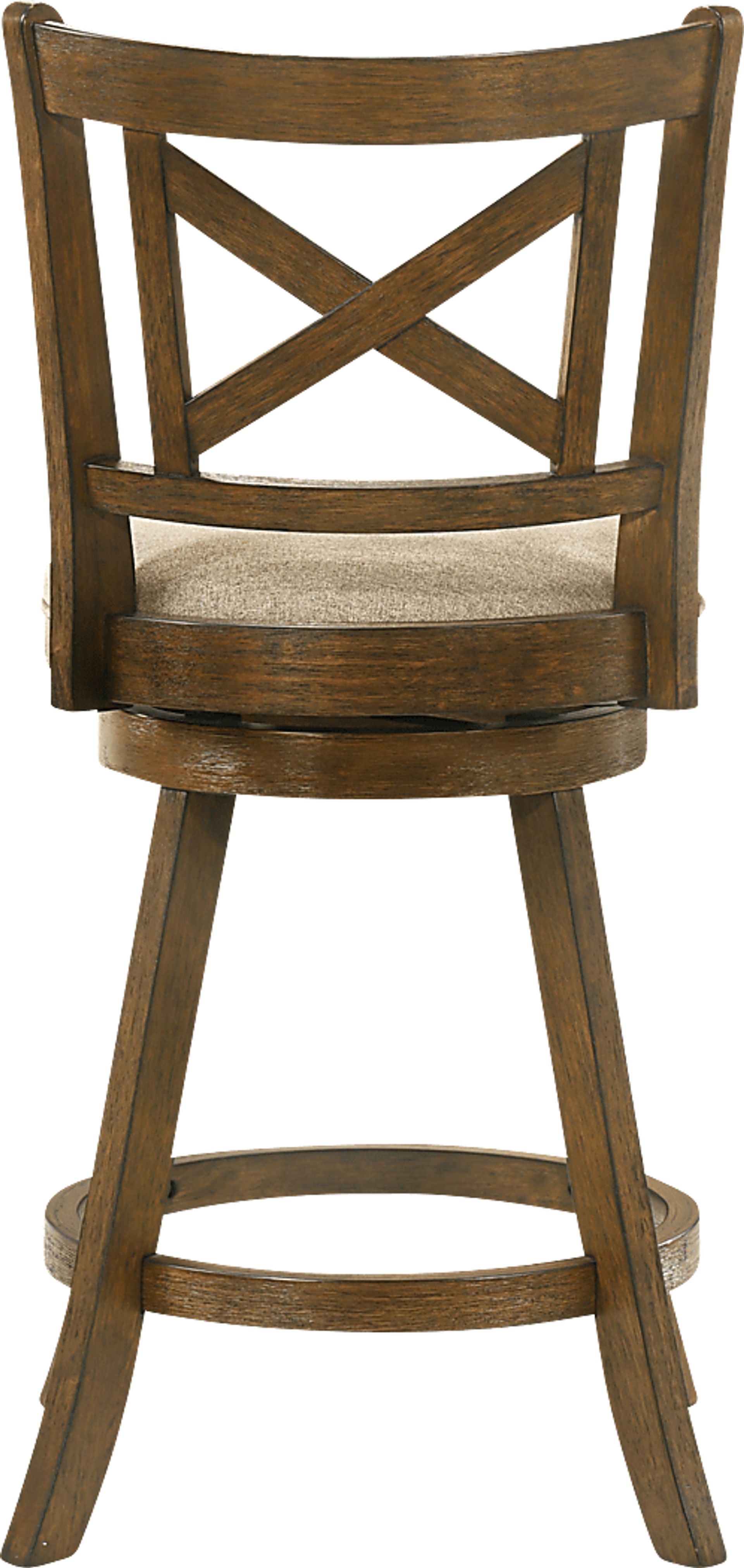 Cloverprises Beige Swivel Counter Height Stool - Image 3