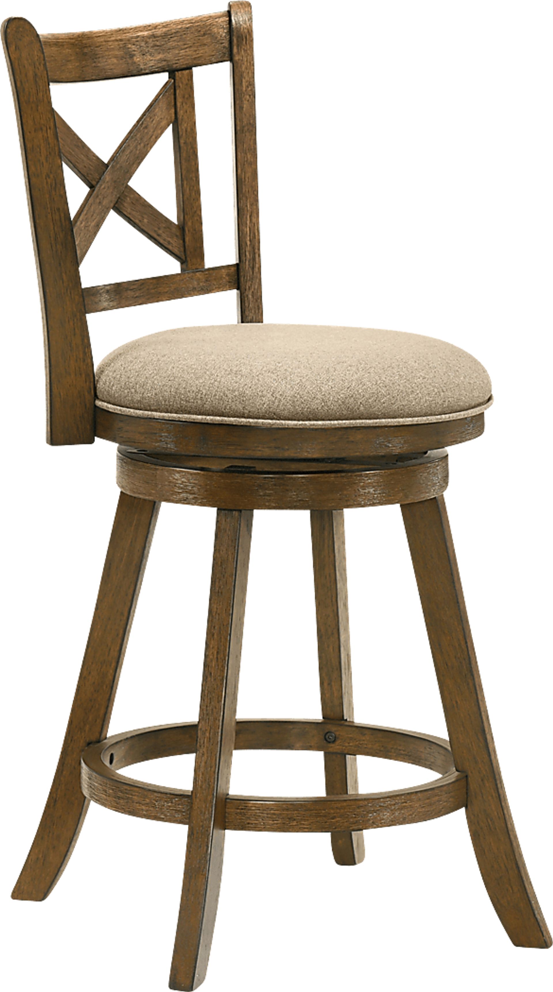 Cloverprises Beige Swivel Counter Height Stool - Image 7