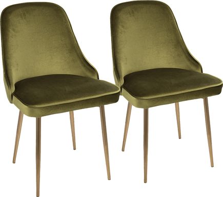 Clovis Green Dining Chair, Set of 2