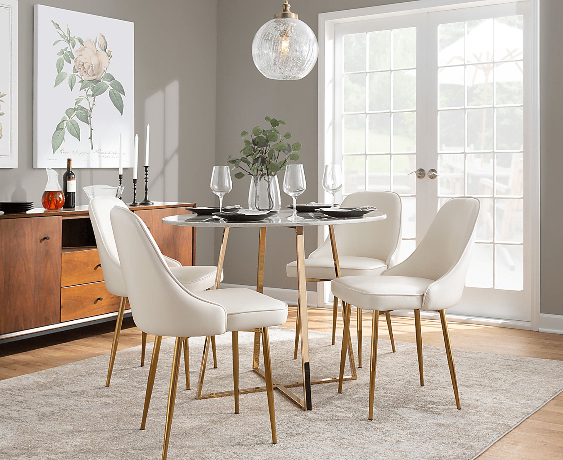 Clovis I White Dining Chair, Set of 2 - Image 3