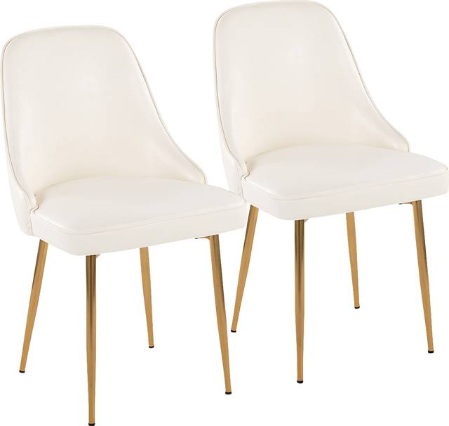 Clovis I White Dining Chair, Set of 2 - Thumbnail - Image 1