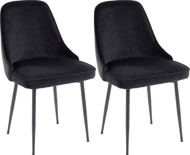 Clovis III Black Dining Chair, Set of 2 - Thumbnail - Image 1