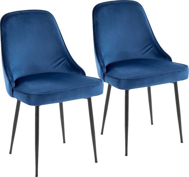 Clovis III Navy Dining Chair, Set of 2 - Thumbnail - Image 1