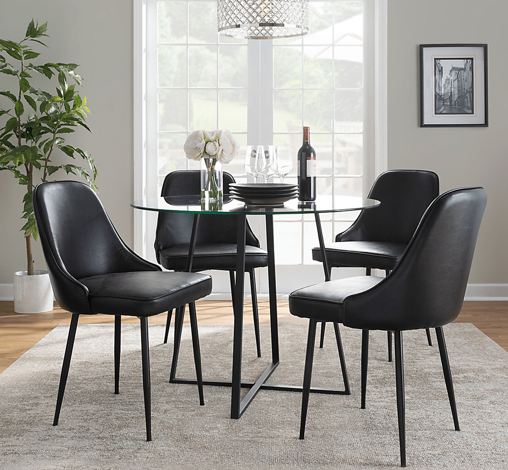 Clovis IV Black Dining Chair, Set of 2 - Image 2