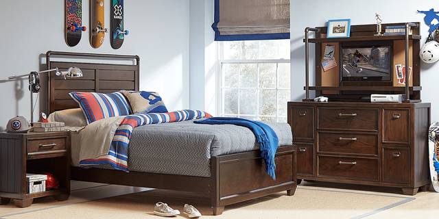 Kids Clubhouse Chocolate 5 Pc Twin Panel Bedroom - Thumbnail - Image 1