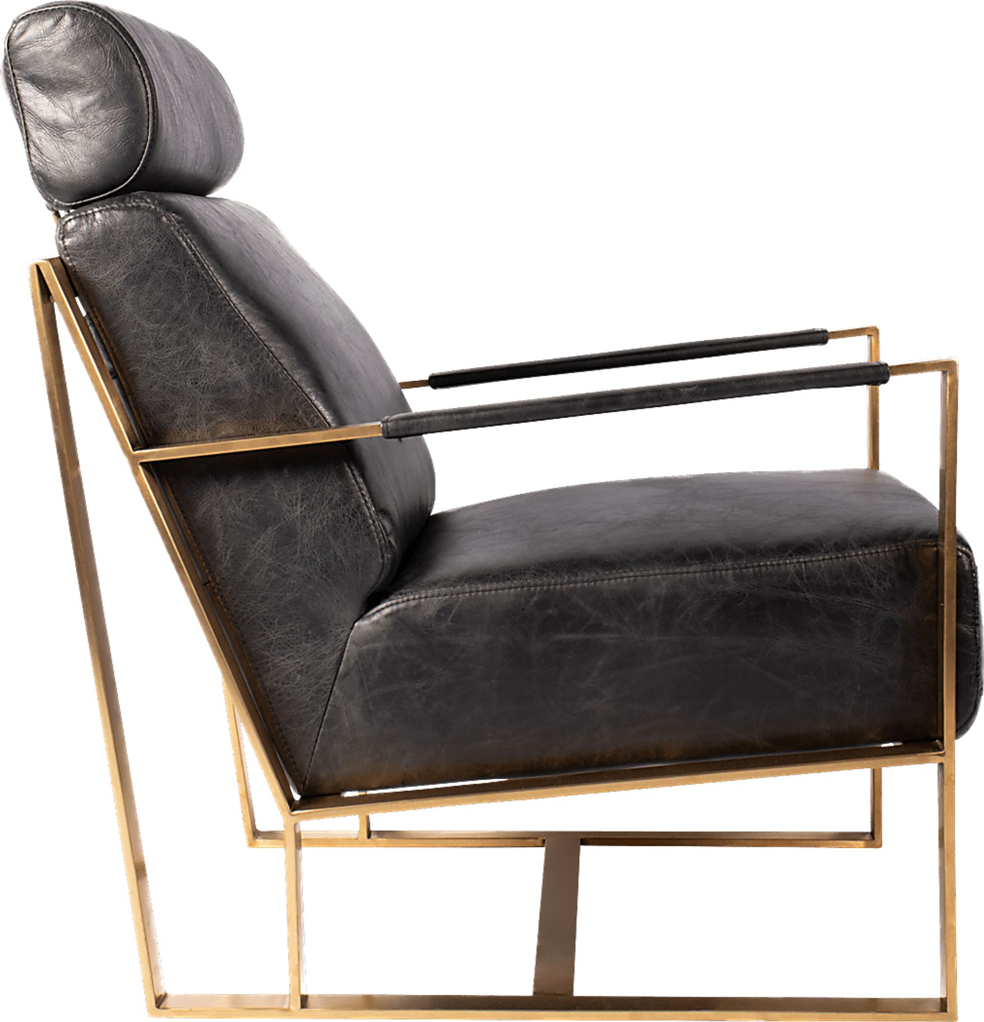 Cluny Black Leather Accent Chair - Image 3