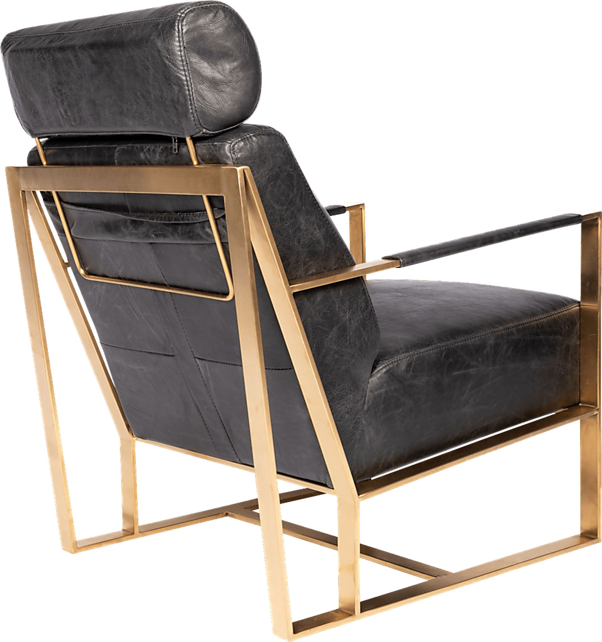 Cluny Black Leather Accent Chair - Image 4