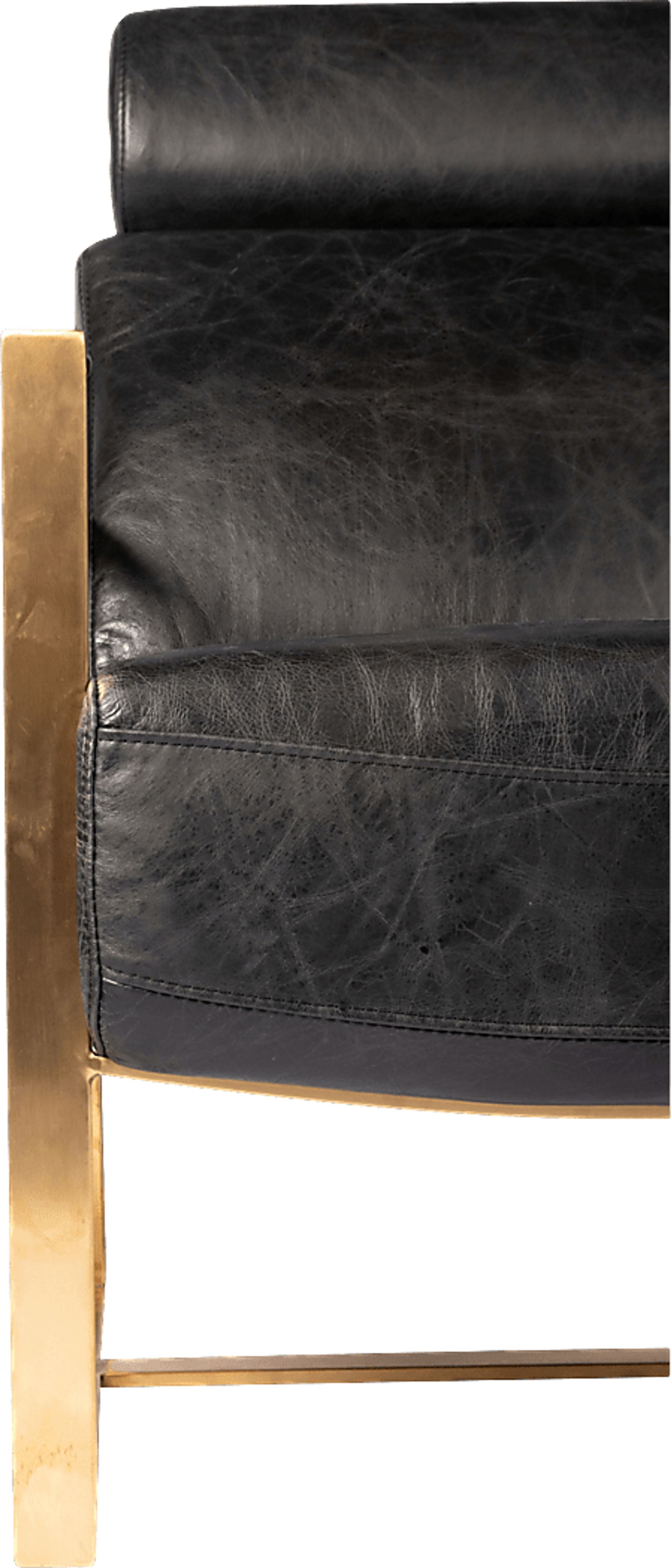 Cluny Black Leather Accent Chair - Image 6