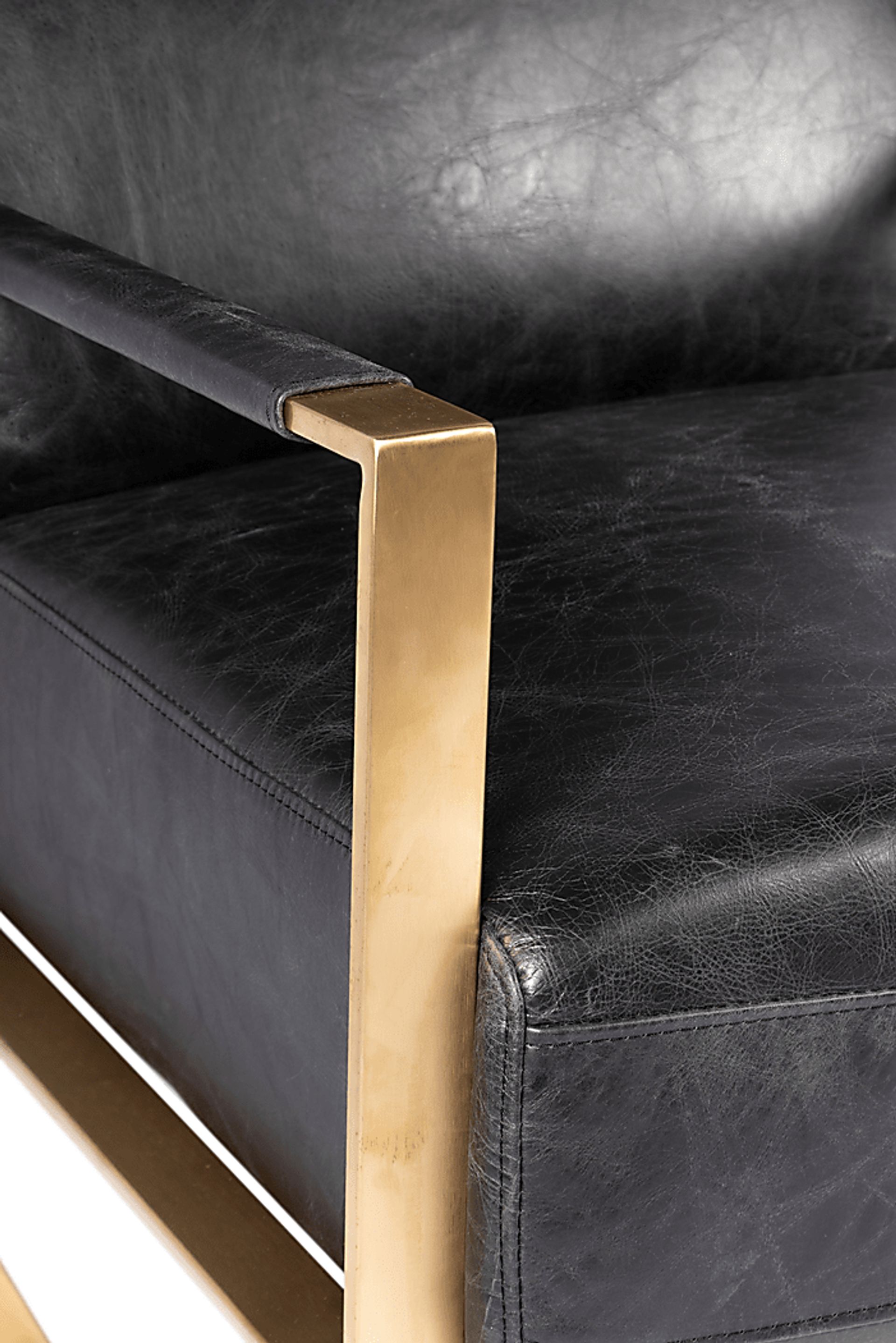 Cluny Black Leather Accent Chair - Image 7