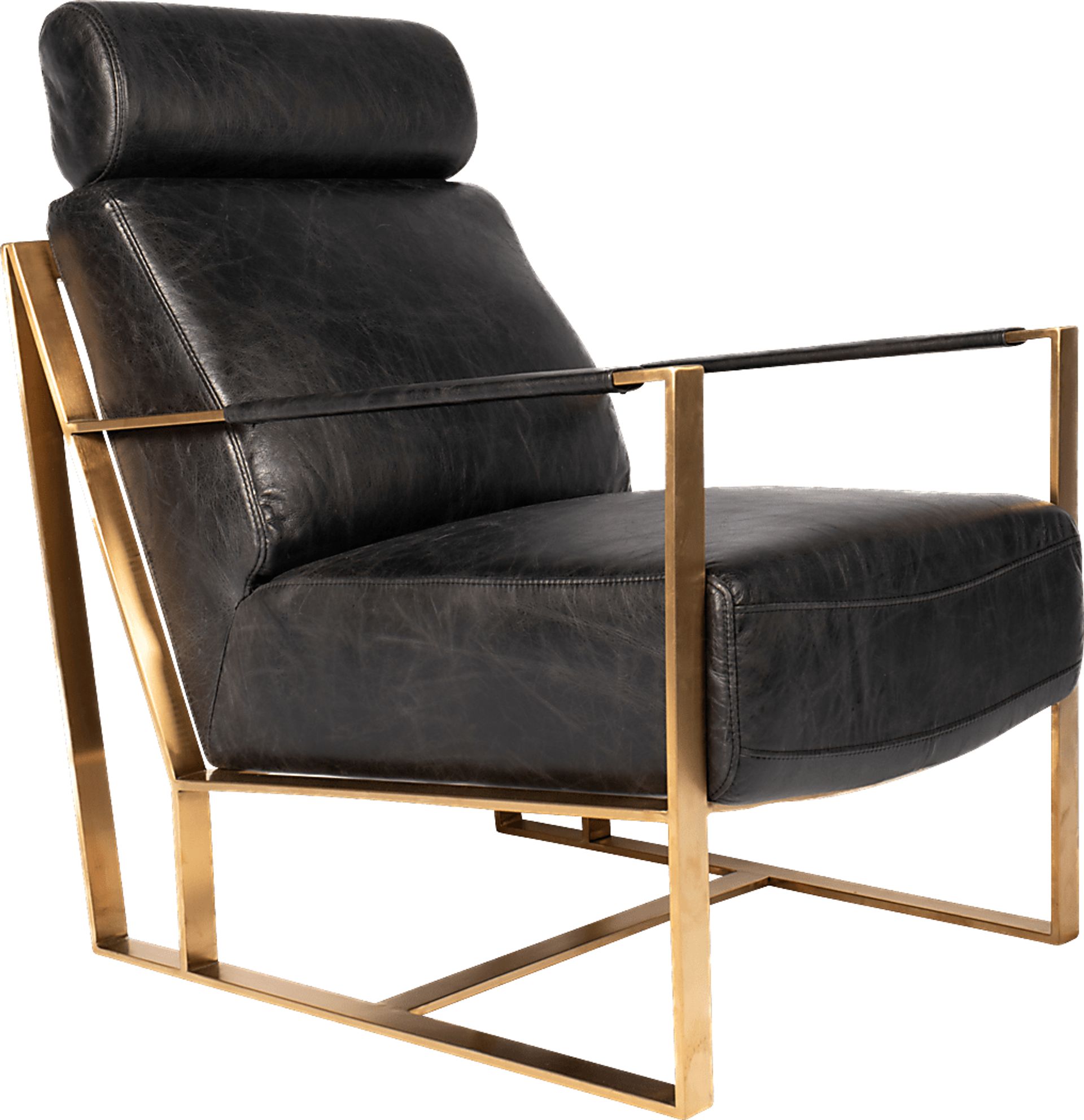 Cluny Black Leather Accent Chair - Image 1
