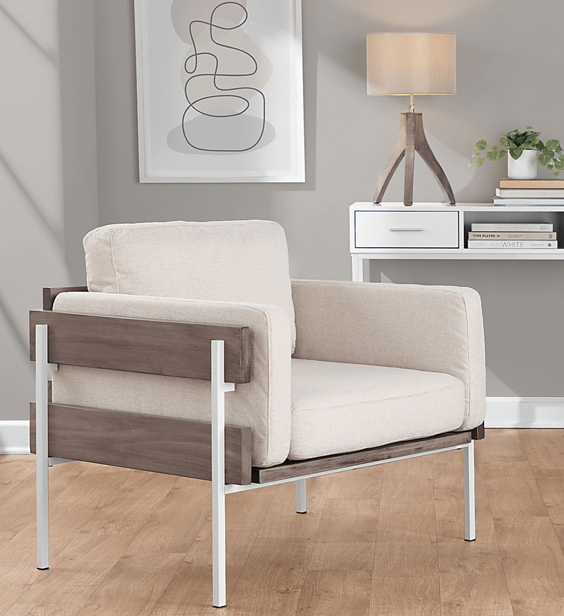 Clyburn III Cream Accent Chair - Image 2