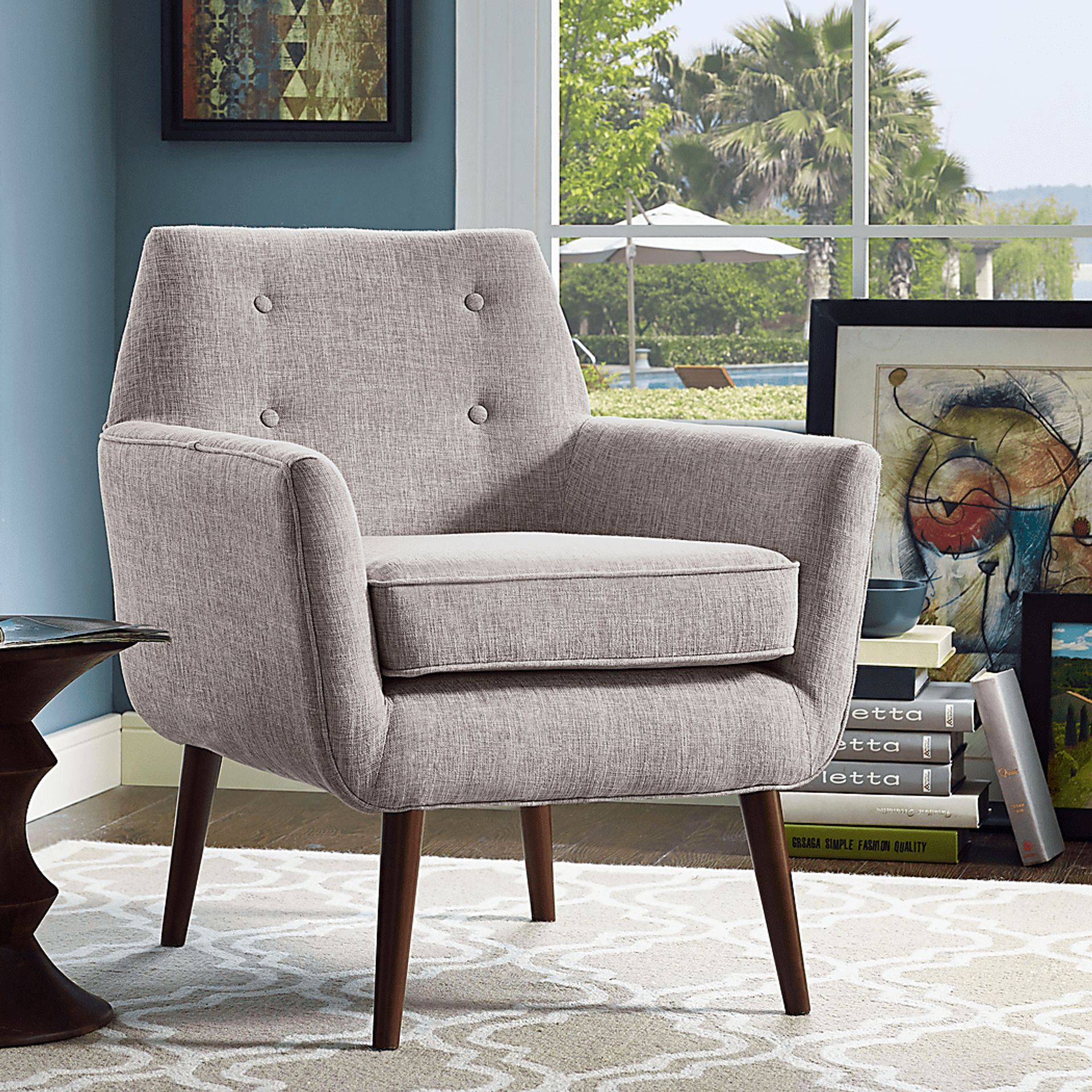 Clyde Beige Accent Chair - Image 2