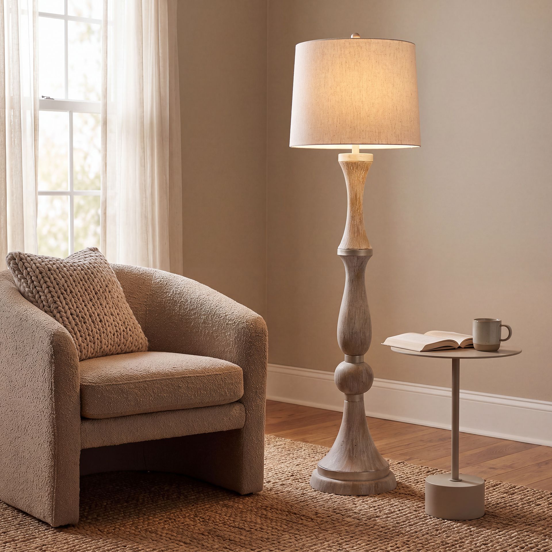 Clyde Grove Beige Floor Lamp - Image 2