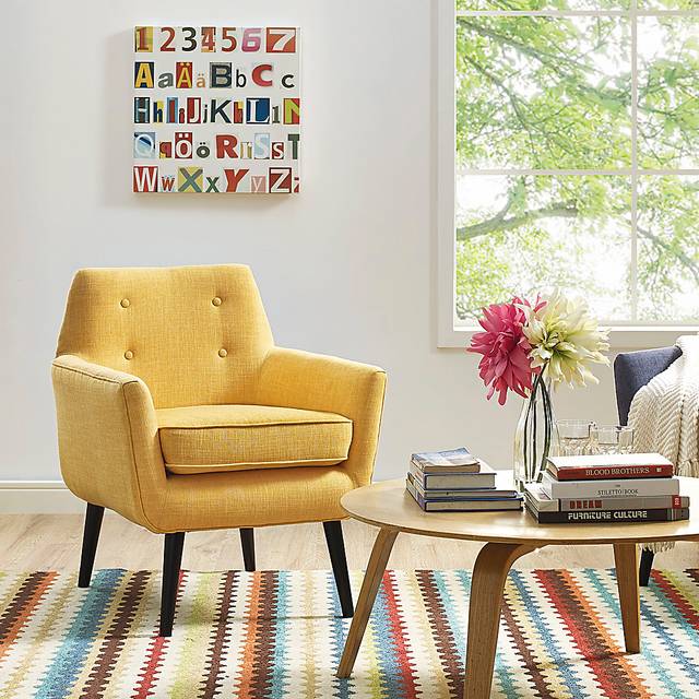 Clyde Yellow Accent Chair - Thumbnail - Image 2