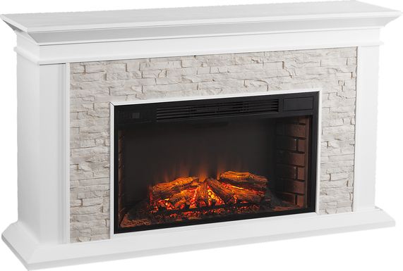 Clydebank White 60 in. Console with Electric Fireplace