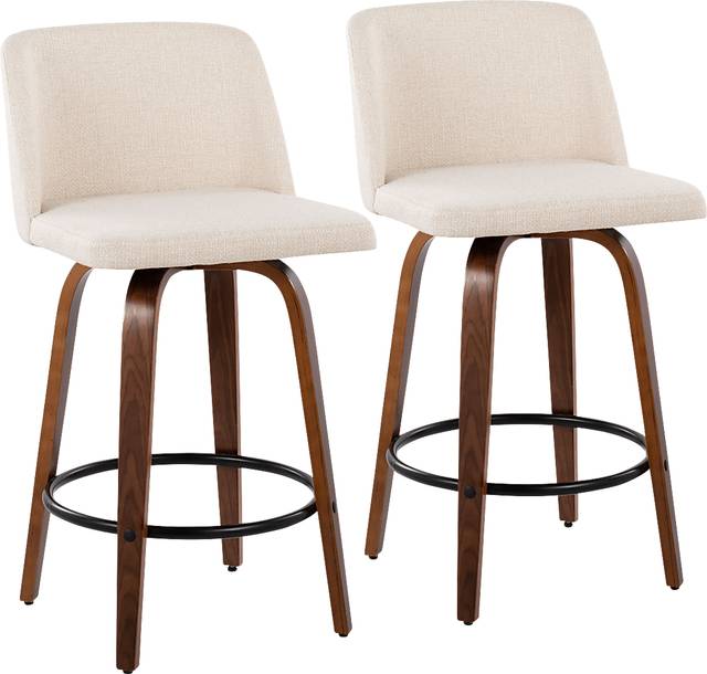 Clyo I Cream Counter Stool Set of 2 - Thumbnail - Image 1