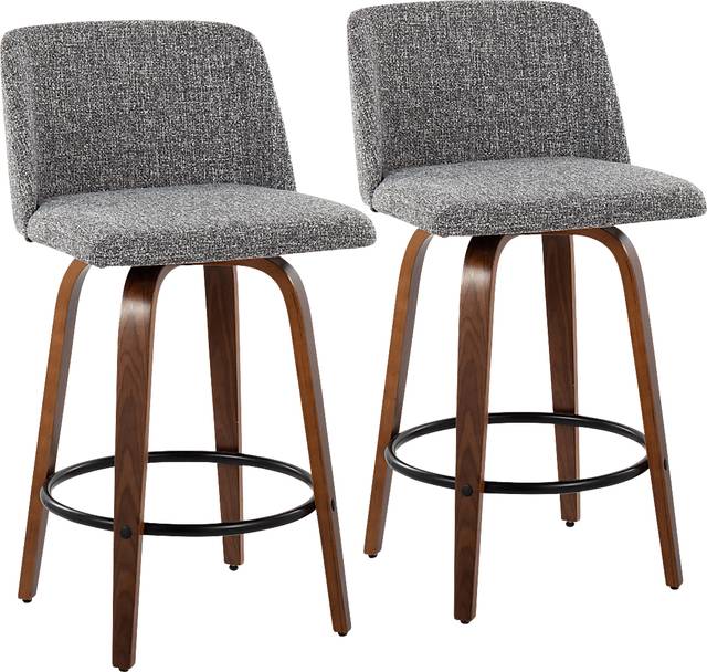 Clyo I Gray Counter Stool Set of 2 - Thumbnail - Image 1
