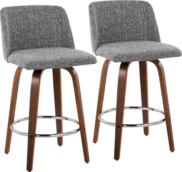 Clyo II Gray Counter Stool Set of 2 - Thumbnail - Image 1