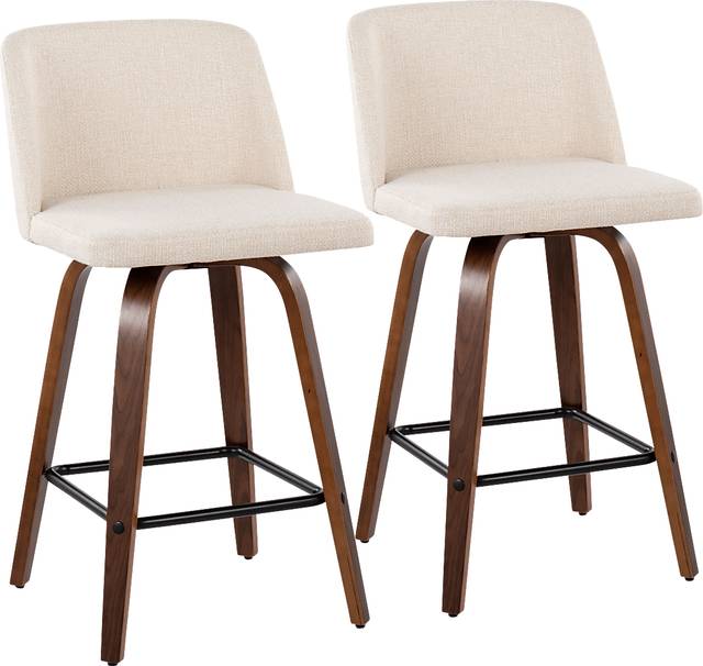 Clyo III Cream Counter Stool Set of 2 - Thumbnail - Image 1