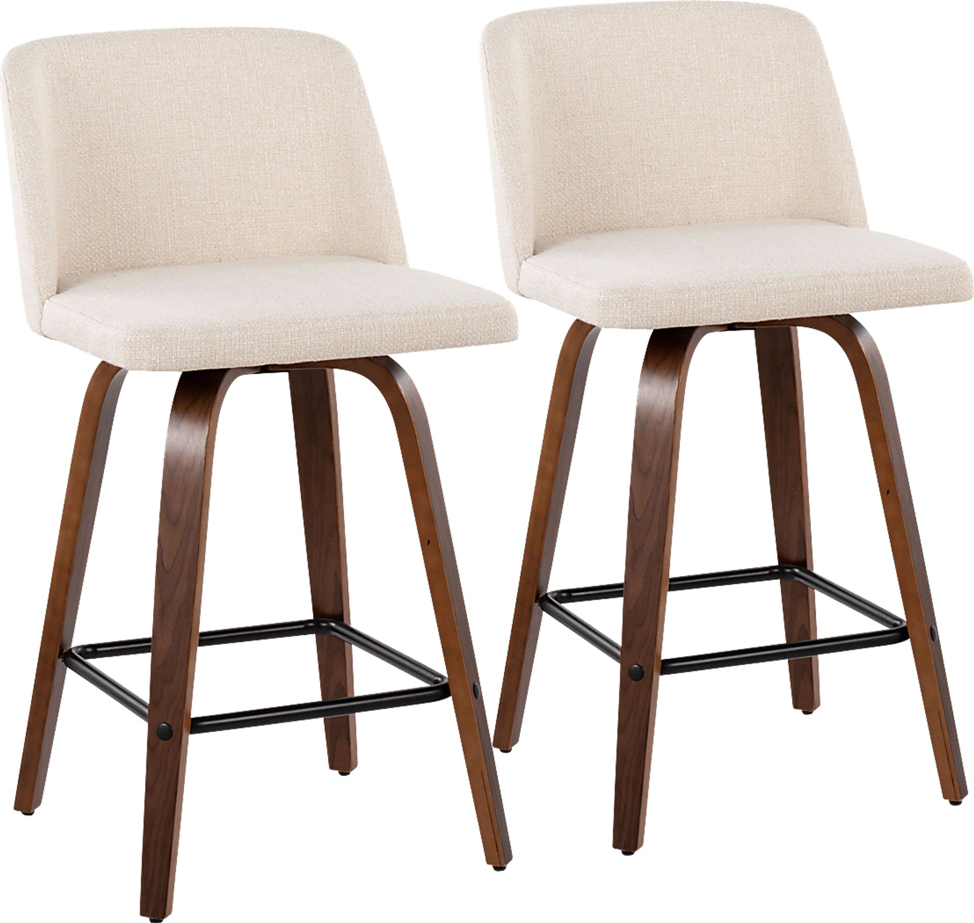 Clyo III Cream Counter Stool Set of 2 - Image 1