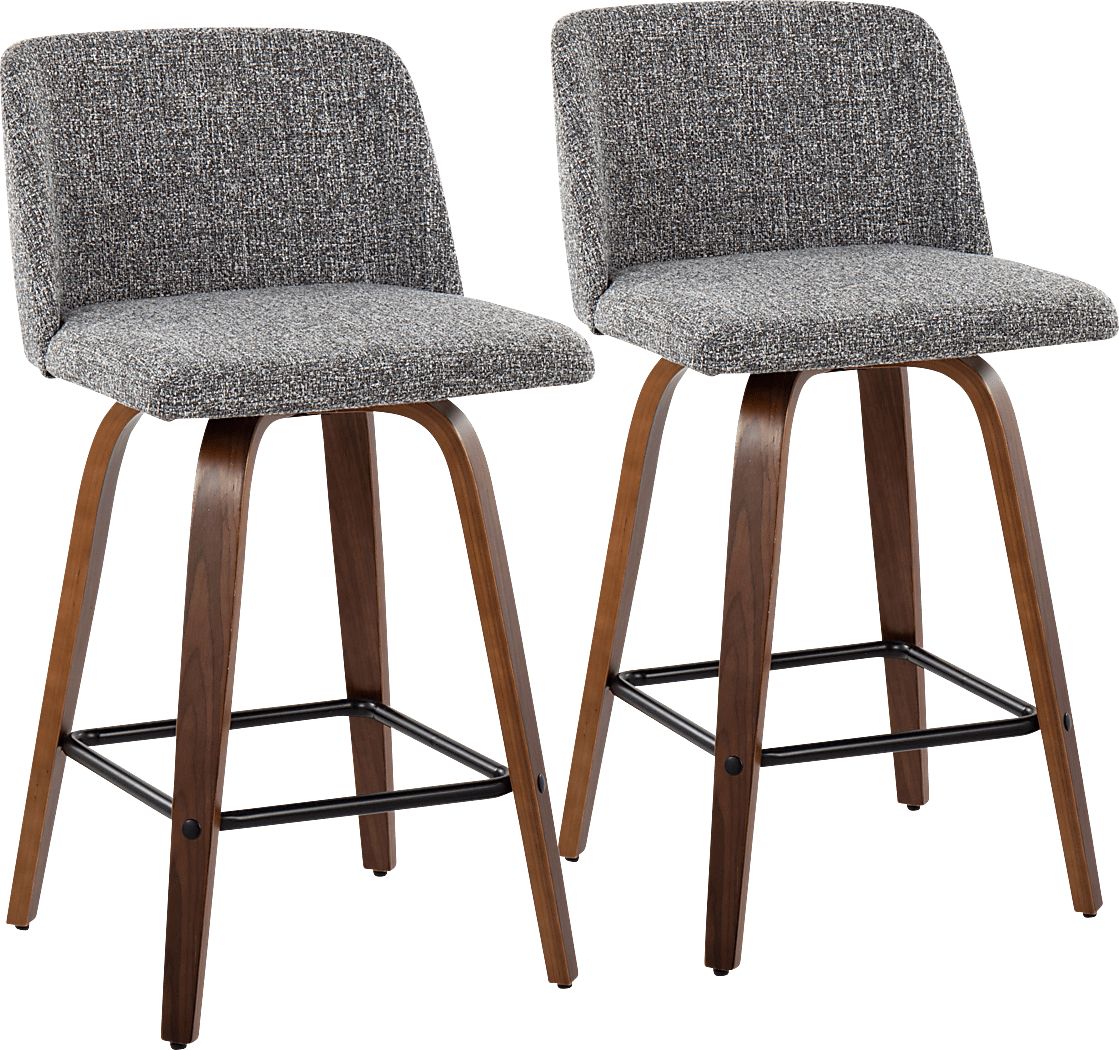 Clyo III Gray Counter Stool Set of 2