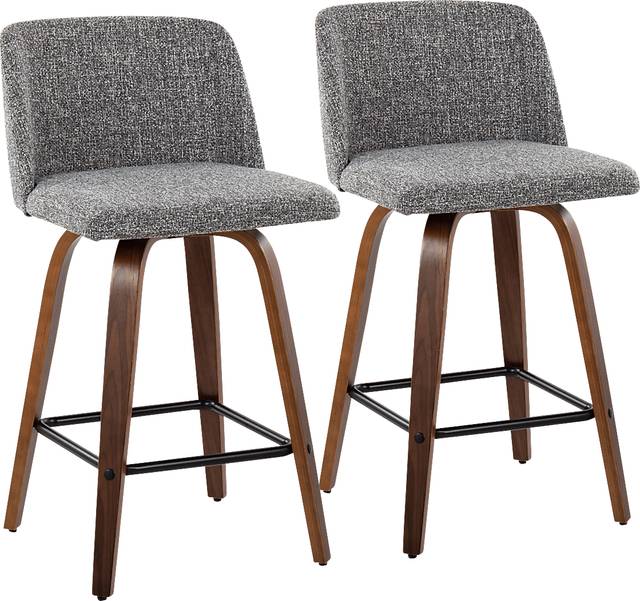 Clyo III Gray Counter Stool Set of 2 - Thumbnail - Image 1