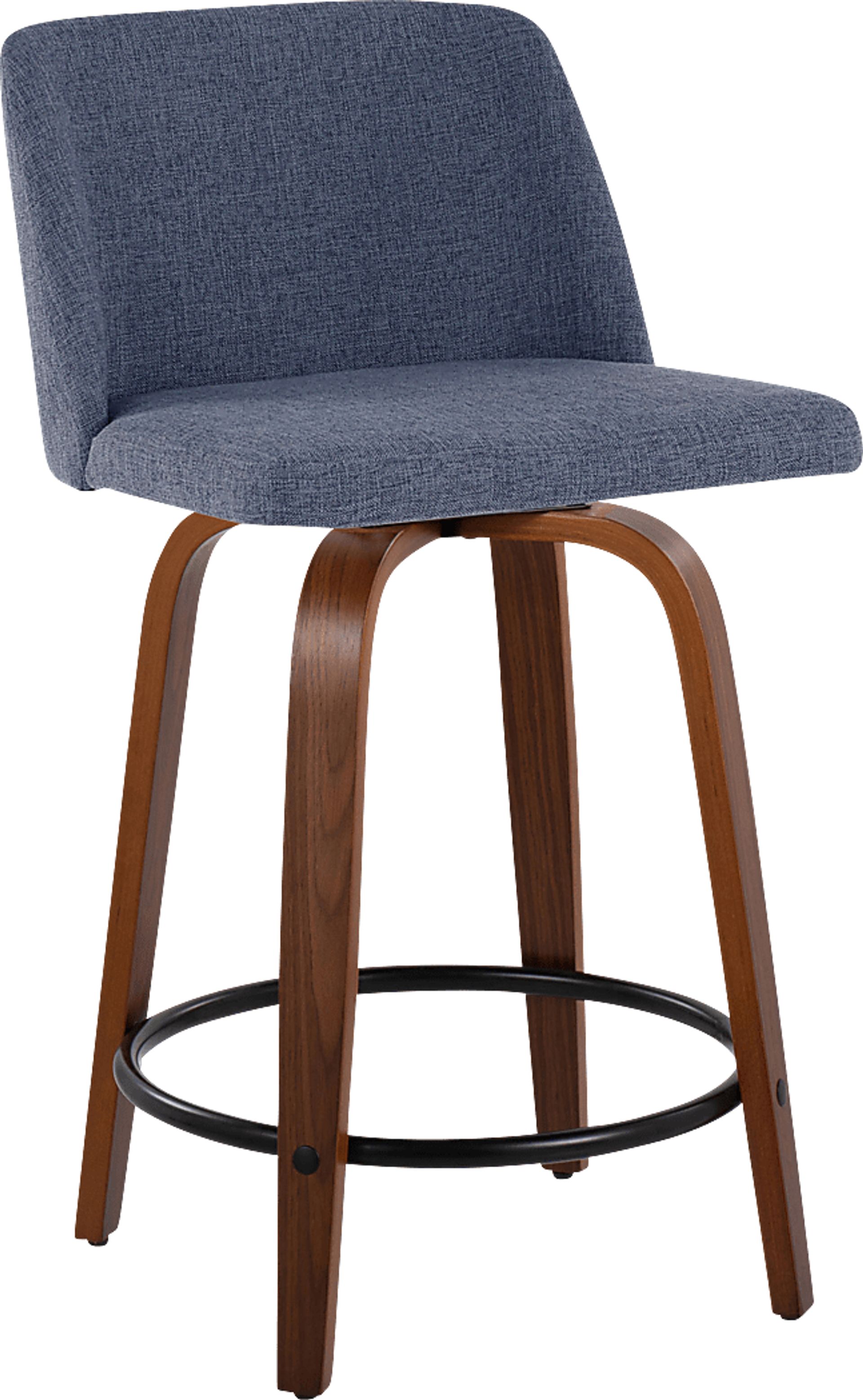 Clyo IV Blue Swivel Counter Height Stool, Set of 2 - Image 3